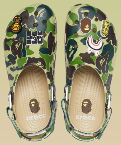 Dép Crocs Classic Clog x A Bathing Ape ABC ‘Camo Green’